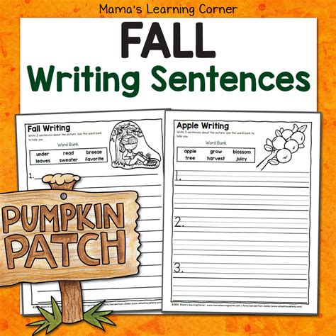 Fall Writing Sentences Worksheets Mamas Learning Corner