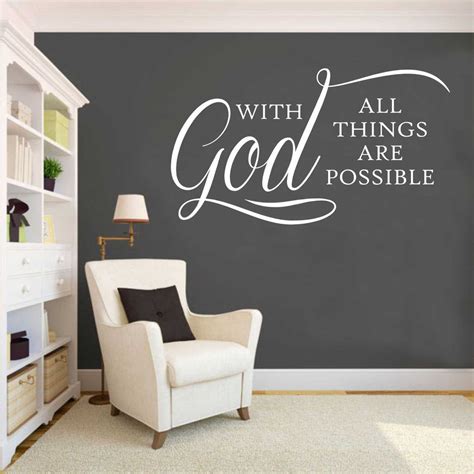 Religious Vinyl Wall Lettering With God All Things Are Possible Quote