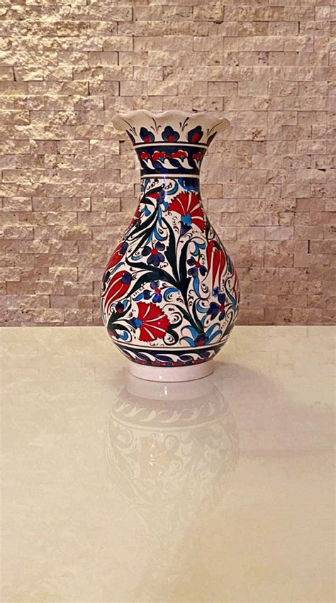 Handmade Handpainted Turkish Ottoman Ceramic Vase Etsy