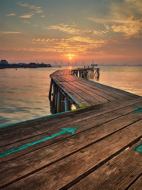 1920x1080px 1080p Free Download Pier Wooden Sunset Port Hd Phone