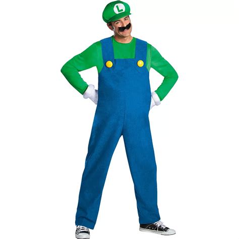 Adult Luigi Costume Premium Super Mario Brothers Party City