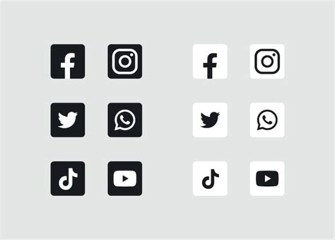 Conjunto De Iconos De Redes Sociales Y Aplicaciones Sociales Populares