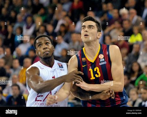 Czech Republic S Player Tomas Satoransky Right Of Fc Barcelona Basketball Team With Joe