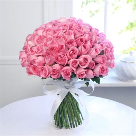 Order Bunch Of 100 Pink Roses Online At Best Price Free