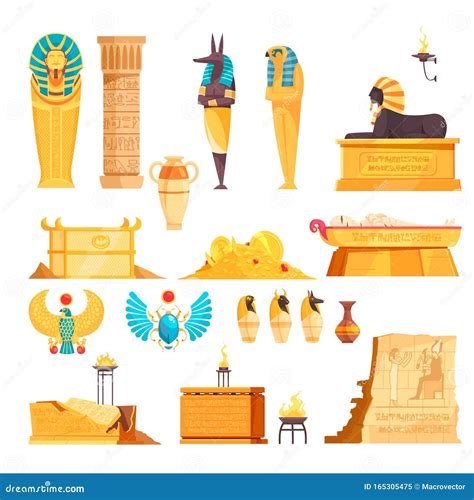 Egyptian Tombs Set Stock Vector Illustration Of Grave 165305475