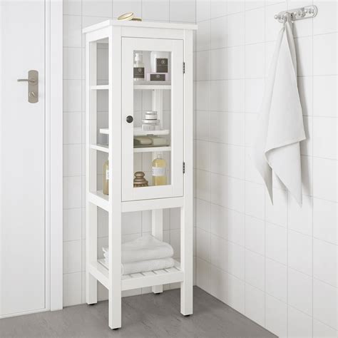 Hemnes White High Cabinet With Glass Door 42x38x131 Cm Ikea