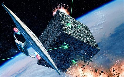 Hd Wallpaper Borg Cube Phasres Ship Star Starship Trek