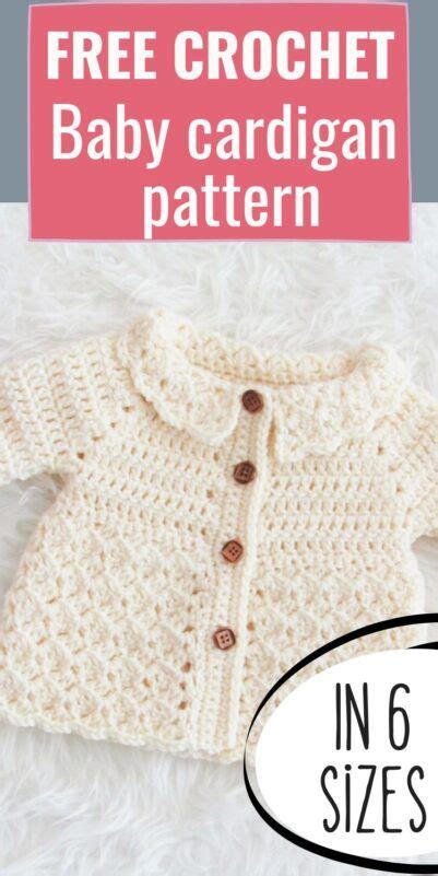 A Crochet Baby Cardigan Pattern With The Text Free Crochet Baby