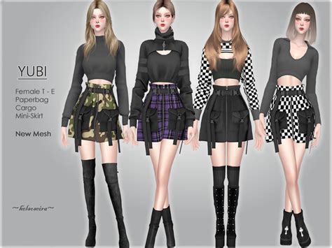 Yubi Paperbag Mini Skirt By Helsoseira From Tsr • Sims 4 Downloads