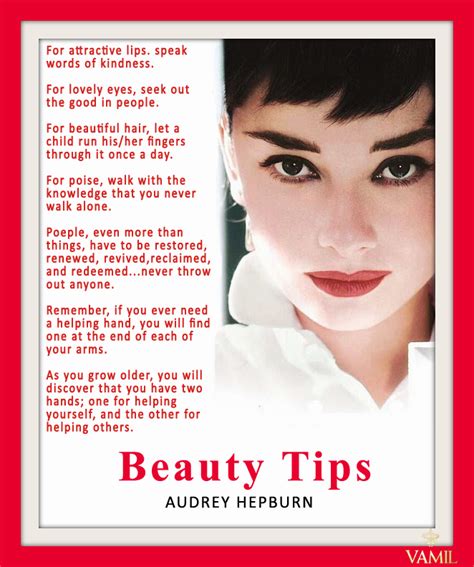 Beauty Tips Audrey Hepburn Beauty Tips By Audrey Hepburn Turtok Beauty Quotes Audrey