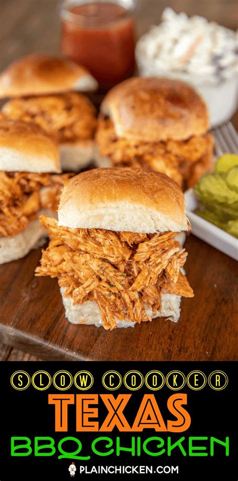 Slow Cooker Texas Bbq Chicken Only 3 Ingredients Seriously Delicious
