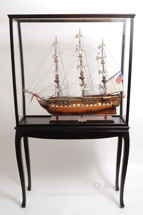 Xl Wood Tall Ship Model Boat Display Case Cabinet Stand W Legs New