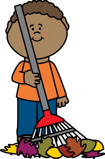 Print off this print and divide it up into strips for the book spines to. Boy Raking Autumn Leaves Clip Art - Boy Raking Autumn ...