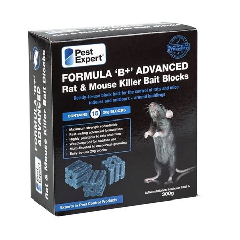 Pest expert has been providing leading treatment for pest problems in and around your home or office. Pest Expert Formula B Rat Poison Bait Blocks 300g 15 blocks