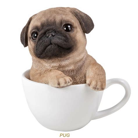 Pug Sitting Teacup Puppy Dog Figurine Ebay