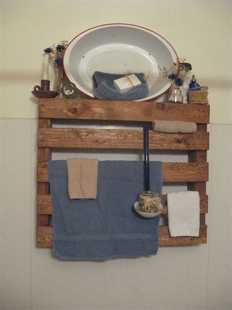 Pallet Shelf In The Bathroom Pallet Crates Pallet Shelves Wood