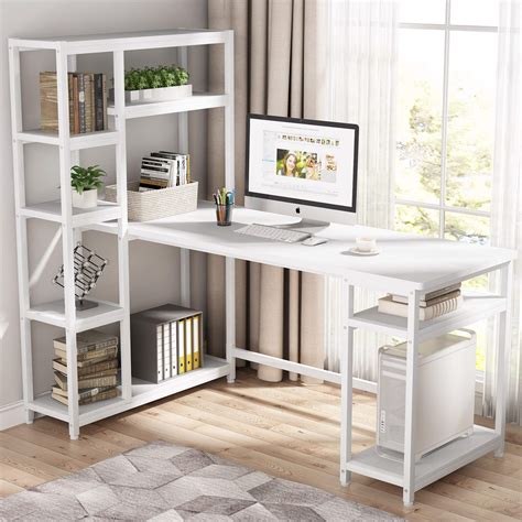 Buy Tribesigns 67 Large Computer Desk With 9 Storage Shelves Office