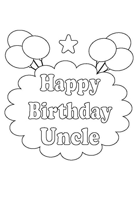 Happy Birthday Uncle Coloring Page Coloring Page Images And Photos Finder