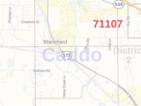 Caddo Parish La Zip Code Map