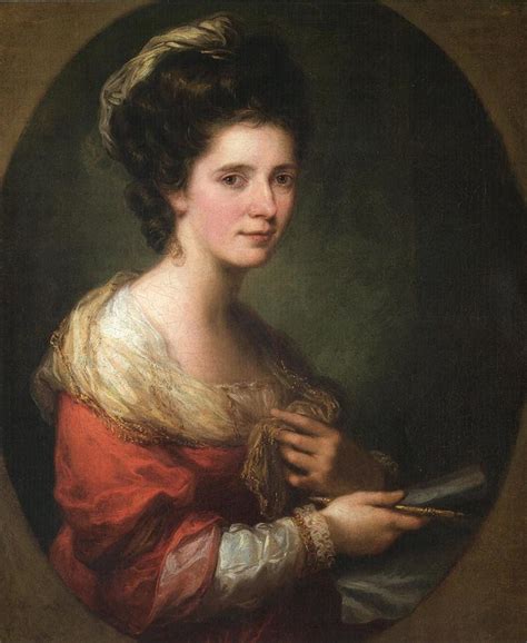Angelica Kauffmann Self Portrait With Charcoal Holder And Sharpener