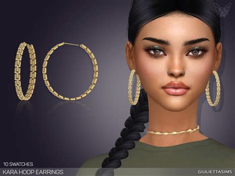 Kara Hoop Earrings By Feyona From Tsr Sims 4 Downloads