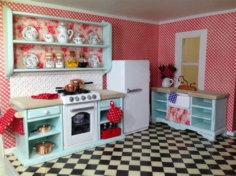 Once Upon A Doll Collection Shabby Chic Kitchen Dollhouse Part 5