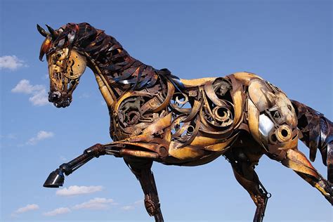 Scrap Metal Sculptures Made Of Old Farm Equipment By John Lopez Demilked