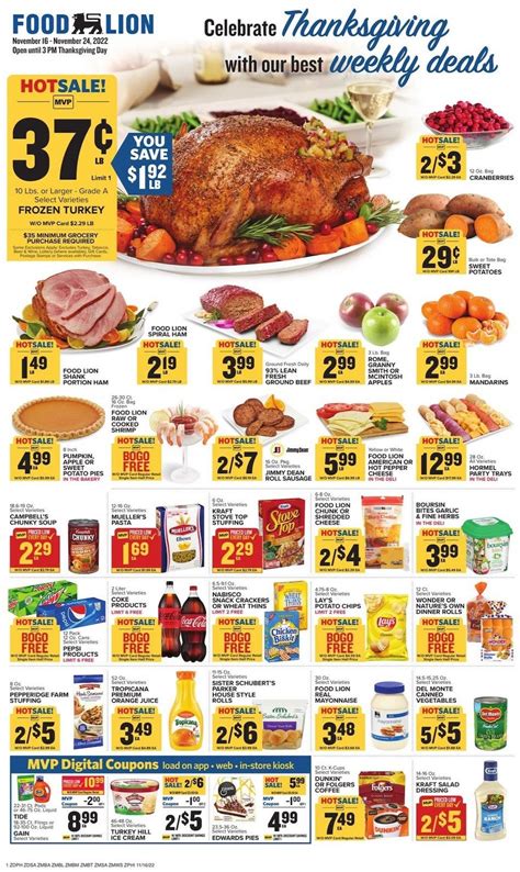 Food Lion Weekly Ad Thanksgiving Nov 16 24 2022 Weeklyads2
