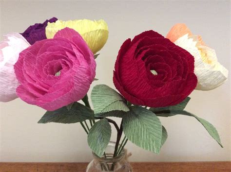 Handmade Realistic Crepe Paper Flowers Mixed Colour Bunch Etsy