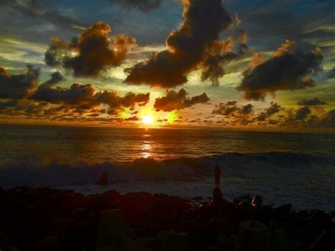 Sunset Glagah Beach Indonesia Celestial Sunset Landscape Painting