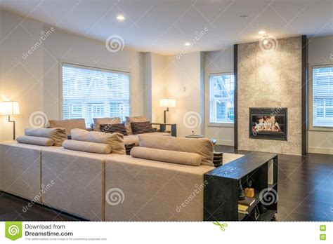Spacious Bright Living Room Interior Stock Image Image Of Pillow
