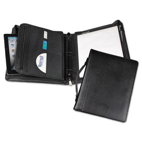 Regal Zip Binder Portfolio Black Leather Ultimate Office