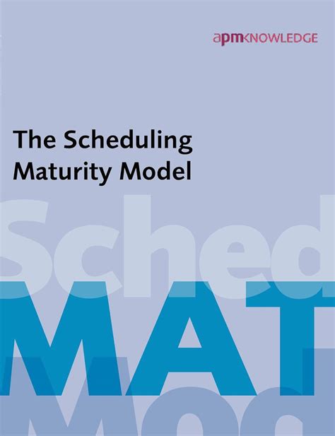 The Scheduling Maturity Model Apm Planning Monitoring And Control