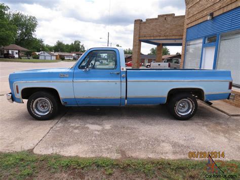 1977 Gmc 12 Ton Two Tone Blue Long Bed Pick Up