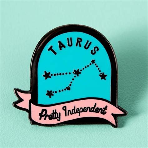 Taurus Blue And Pink Starsign Enamel Pin Taurus Star Signs Pin