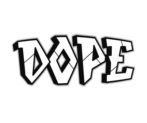 Dope Word Trippy Psychedelic Graffiti Style Lettersvector Hand Drawn