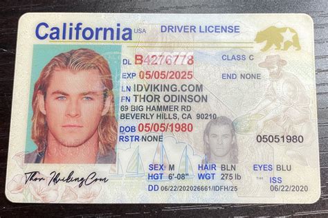 California Fake Id Template