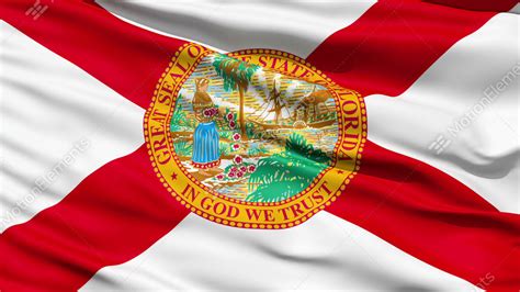 Waving Flag Of The Us State Of Florida Stock Animation 632088