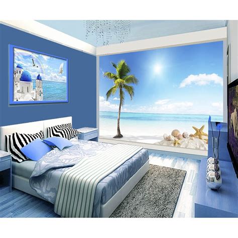 Beautiful Home Decor Custom 3d Bluesky Ocean Beach Murals Wallpaper