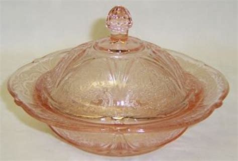 Hazel Atlas Depression Glass Pink Royal Lace Butter Dish With Etsy