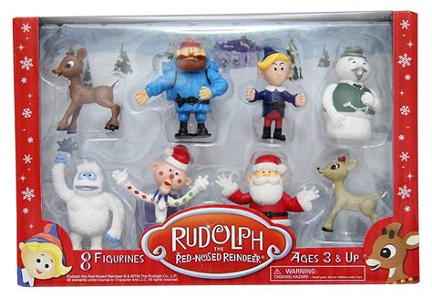 Rudolph The Red Nosed Reindeer Figures 8 Piece Figurine Set Ebay