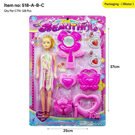 Kv Implex Pink Plastic Barbie Beauty Doll Set Packaging Type Blister Packet At Rs 100piece In