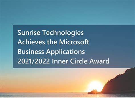Sunrise Technologies Achieves The Microsoft Business Applications 2021