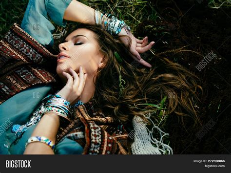 Beautiful Hippie Girl Image And Photo Free Trial Bigstock