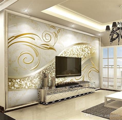 Custom Photo Wallpaper Luxury European Style Golden