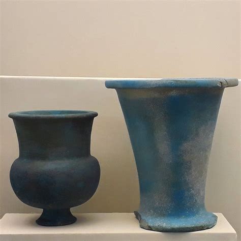 Vases Made Of Egyptian Blue A Fine Crystalline Substance Similar To Faience 18th Dynasty 1550