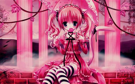 Black And Pink Cute Anime Wallpaper Magicheft