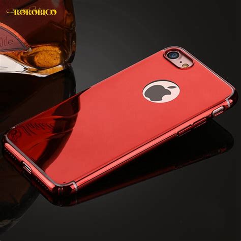 Rorobico Cases For Iphone 7 47 Inch Luxury Red Plating Mirror Pc Hard
