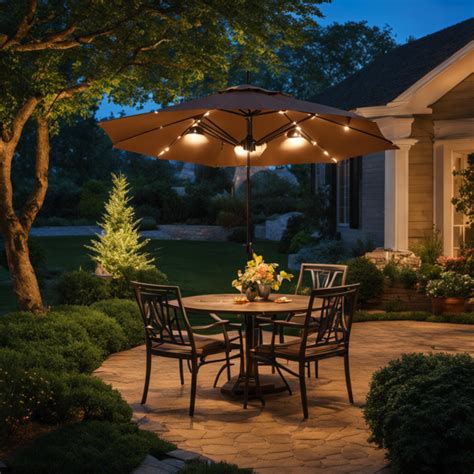 Solar Umbrella Brighten Your Outdoors With Eco Friendly Lighting