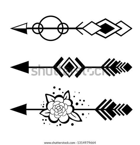 Geometric Arrows Tattoo Design Vector Art Stock Vector Royalty Free